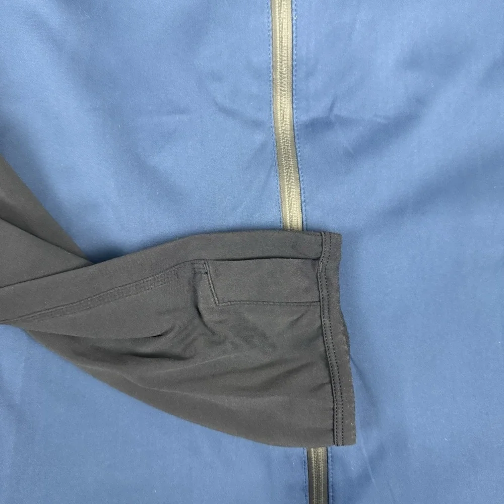 Lululemon Mens Velocity Hooded Full Zip Jacket Rugged Blue Size XL Thumbholes
